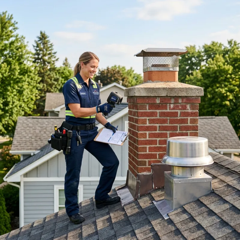 Technician inspecting a Albion roof cavity and ductwork for a dead bird